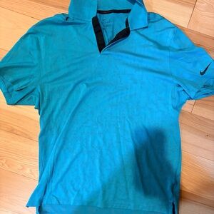 Nike Tiger Woods Teal Turquoise Men's Polo Shirt Medium